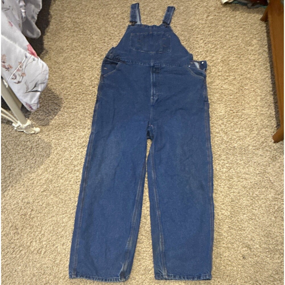Lincoln Outfitters Men's Blue Denim Bib Overalls 42x30 100% Cotton